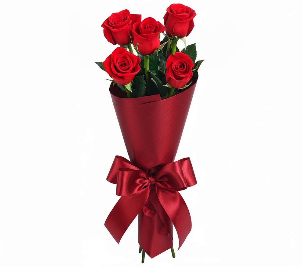 Букет 5 Красных роз Эдлесс Лав в Буланаше
