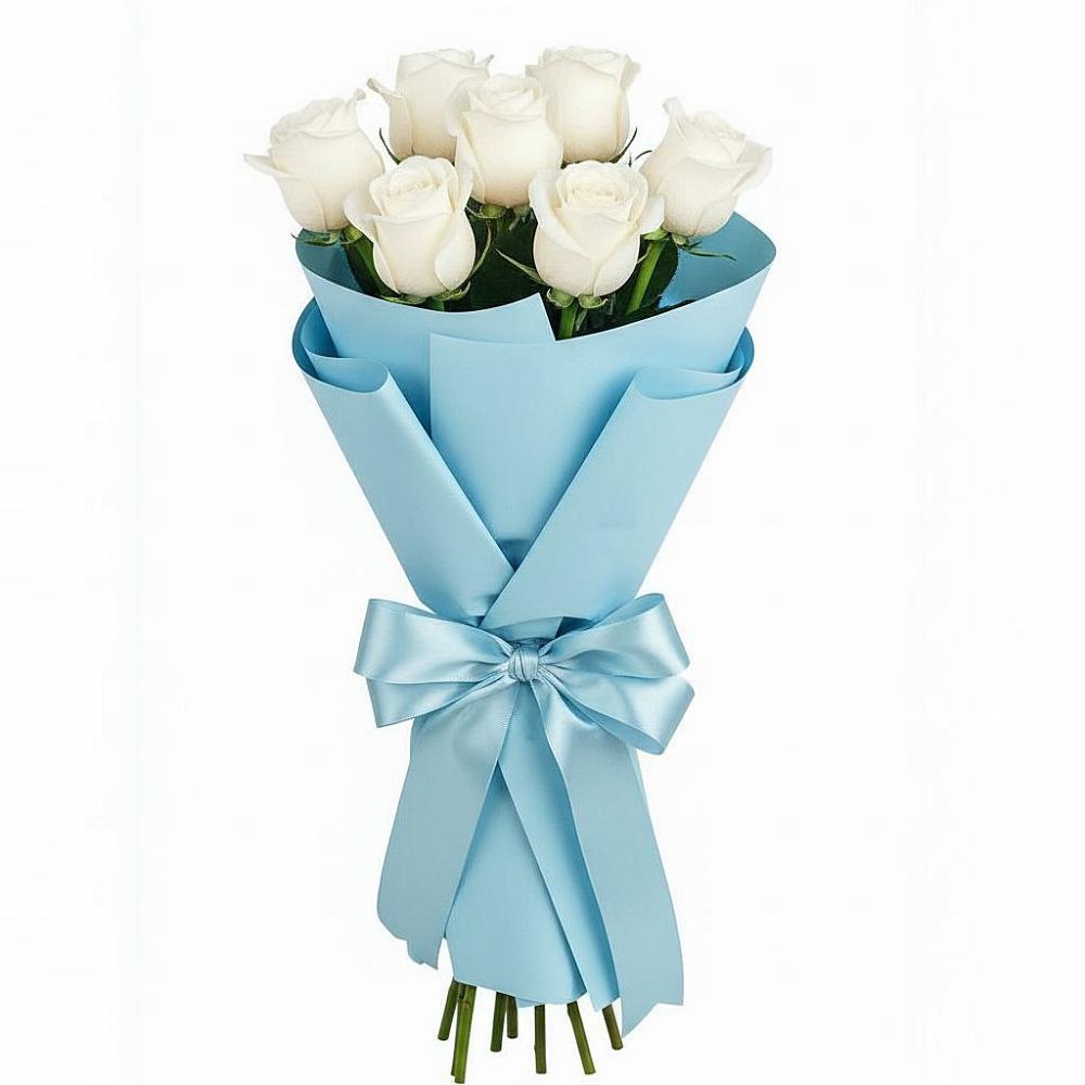 Букет 7 белых роз Проуд в Буланаше