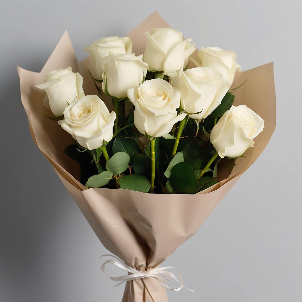 Букет 9 Белых роз Эдлесс Лав в Буланаше