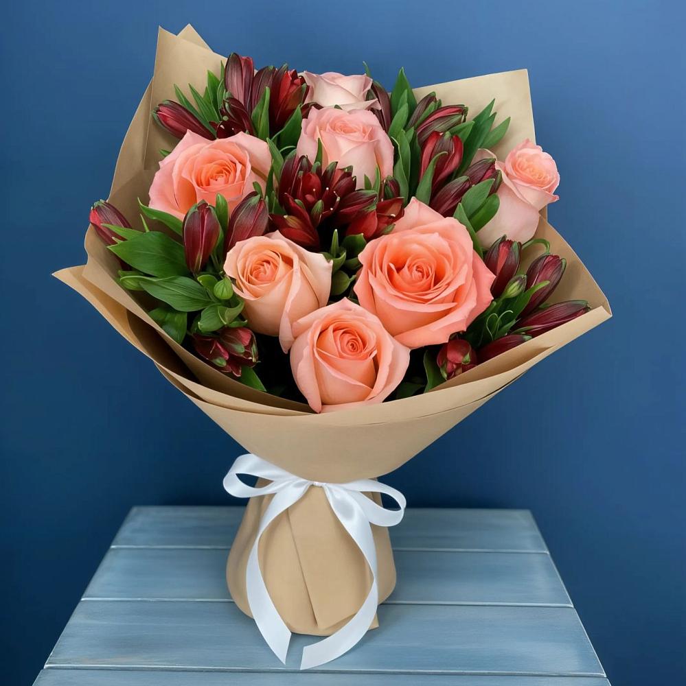 Букет цветов из: Розы и Альстромерии в Буланаше