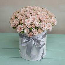 Цветочная композиция из Розы в шляпной коробке в Буланаше