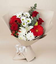 Букет цветов из:  Розы, Хризантемы, Герберы и Лилии в Буланаше