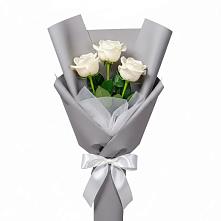 Букет 3 белые розы в Буланаше