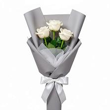 Букет 3 белые розы в Буланаше