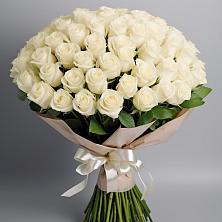 Букет 101 беля роза Белоснежка в Буланаше