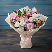 Букет цветов из:  Хризантемы, Альстромерии и Розы в Буланаше