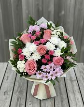 Букет цветов из:  Альстромерии, Гвоздики, Розы и Хризантемы в Буланаше