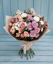 Букет цветов из:  Хризантемы, Розы и Альстромерии в Буланаше
