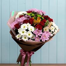 Букет цветов из:  Розы, Хризантемы и Альстромерии #REPLACE_PRED# Буланаше