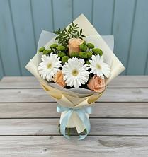 Букет цветов из:  Герберы, Розы и Хризантемы в Буланаше