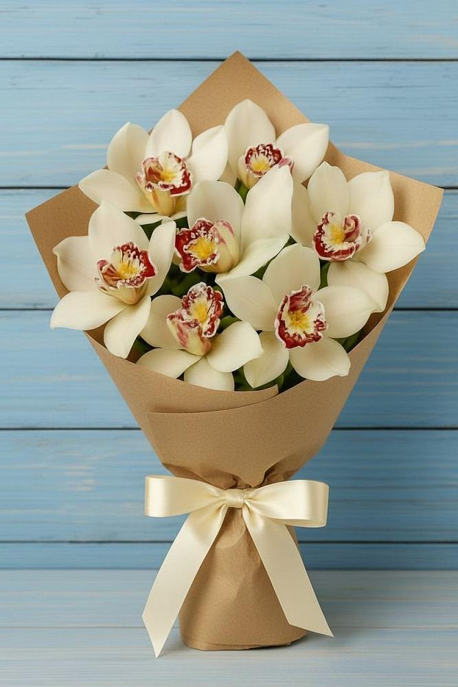 Букет цветов из: Орхидеи и Розы в Буланаше