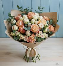 Букет цветов из:  Альстромерии и Розы #REPLACE_PRED# Буланаше